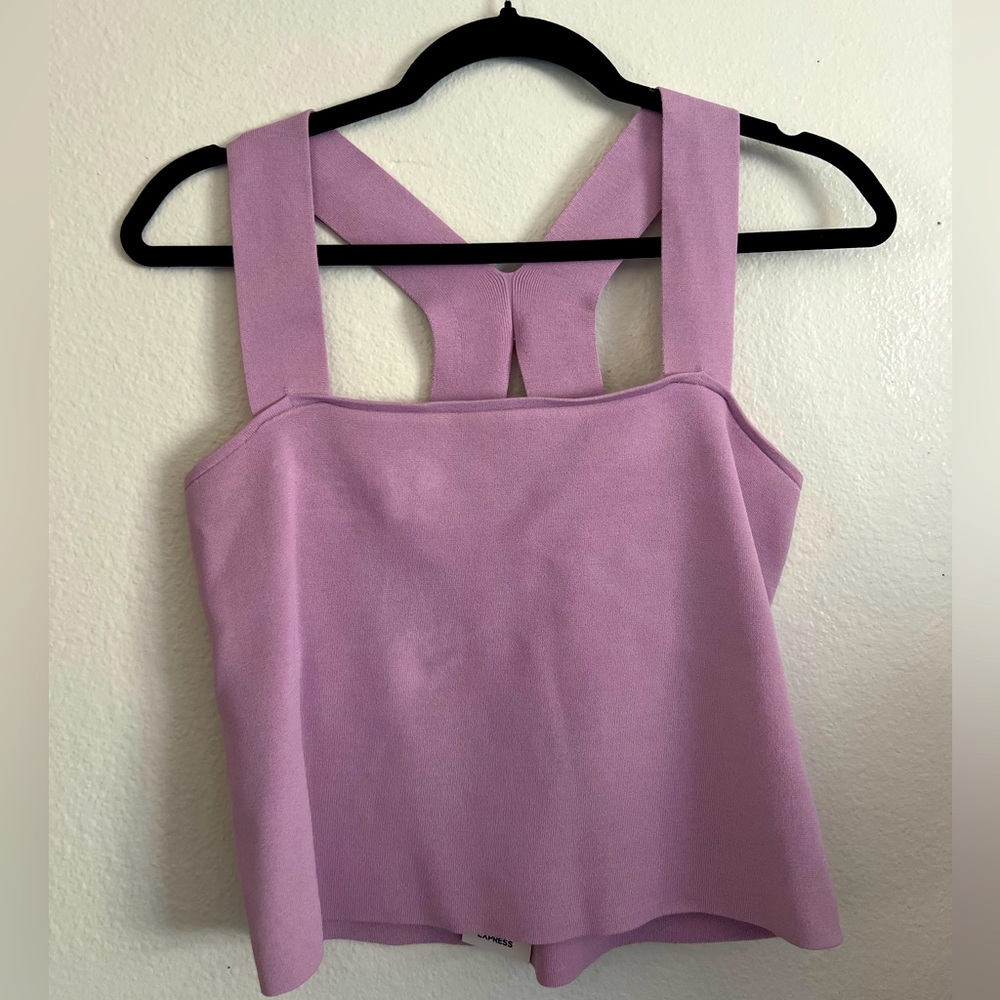 Express Lavender Cropped Tank Top - Picture 1 of 3